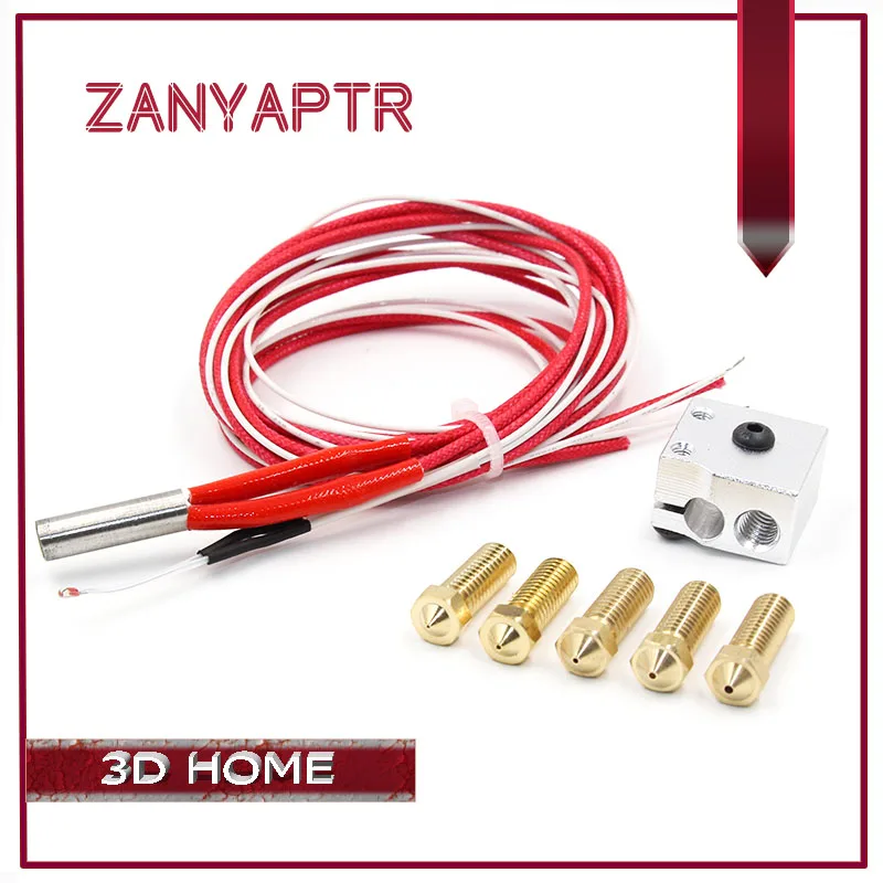 

E3D Volcano Nozzle kit - 12V 24V Volcano Hotend Extrusion Aluminum block Cartridge Heater Thermistors + 5 Nozzle for 3D printer