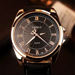 YAZOLE Men Top Brand Luxury Famous 2021 Wristwatch New Design Leather Analog Quartz Clock Ceasuri Erkek Saat