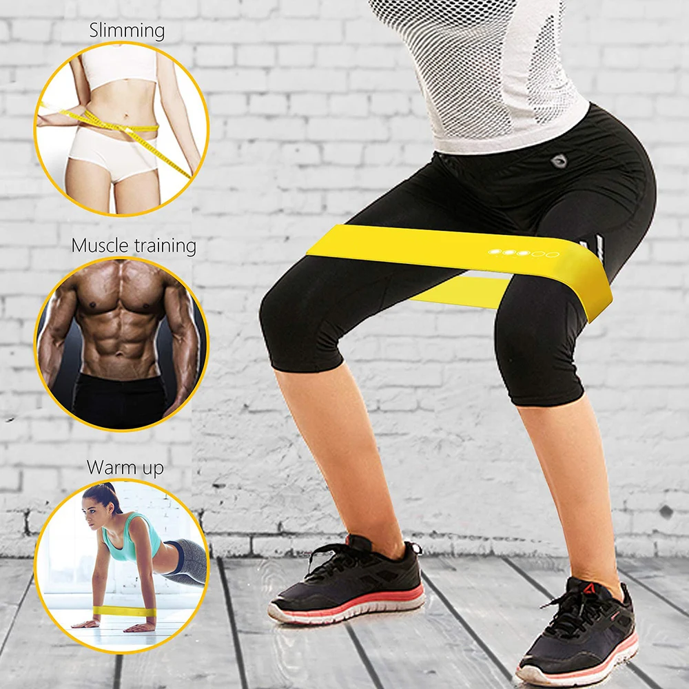 Yoga-Widerstandsbänder, 5 Farben, Widerstandsschlaufen, Dehnübungen, Pilates, Fitnessgeräte, für das Fitnessstudio, zu Hause, für Sporttraining und Workouts (5 bis 25 Pfund). – Detail 4