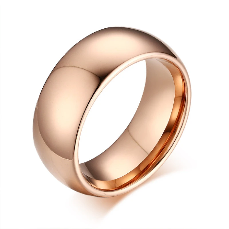 Qianbei 8mm Classic Wedding Ring for Men Women Three Color Stainless Steel US Size 6-12