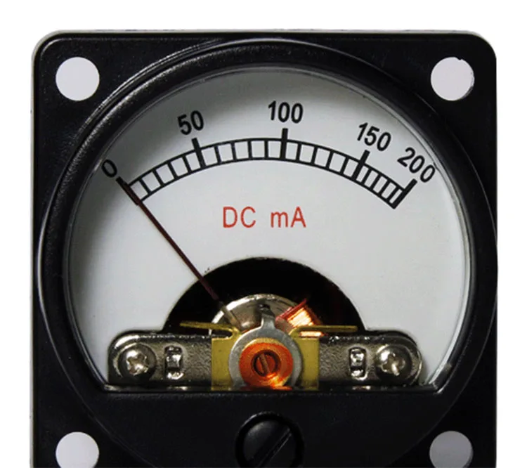 DC200mA DC مؤشر أنبوب مقياس التيار الكهربائي مع الخلفية