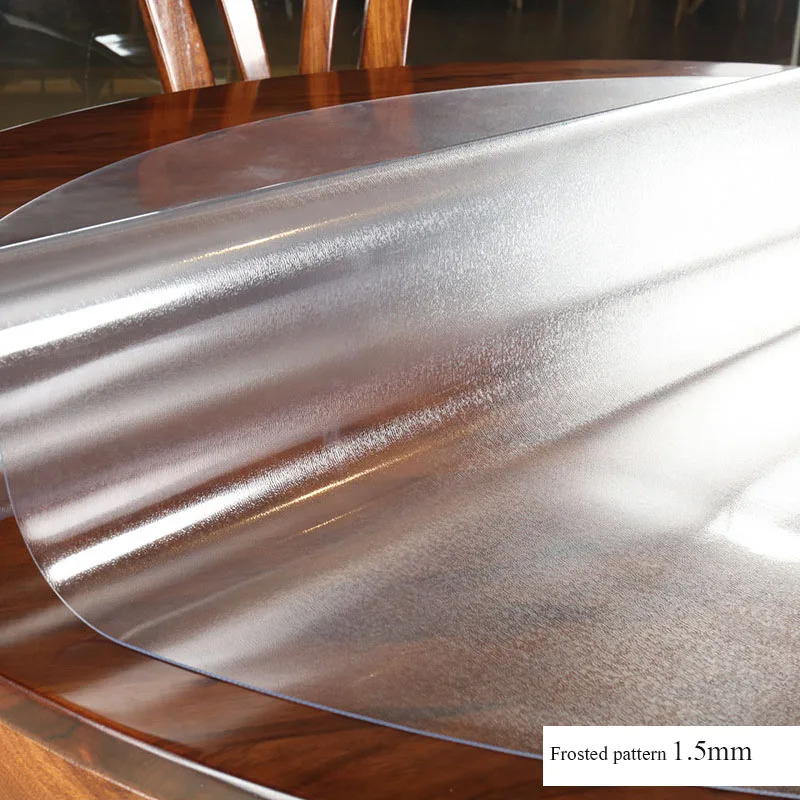 Round Clear PVC Table Cover Protector - 50 Inch Diameter, 1.5mm Thick, Waterproof Vinyl