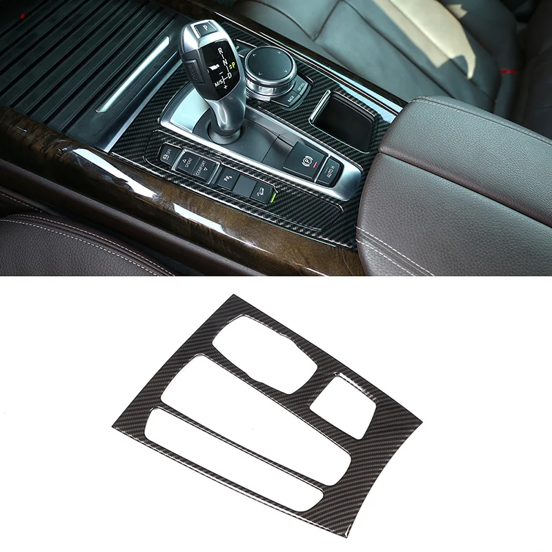 

Interior Mouldings Center Gear Shift Panel Cover Frame Trim for BMW X5 X6 F15 F16 2015-2018 Carbon Fiber Style Car Accessories