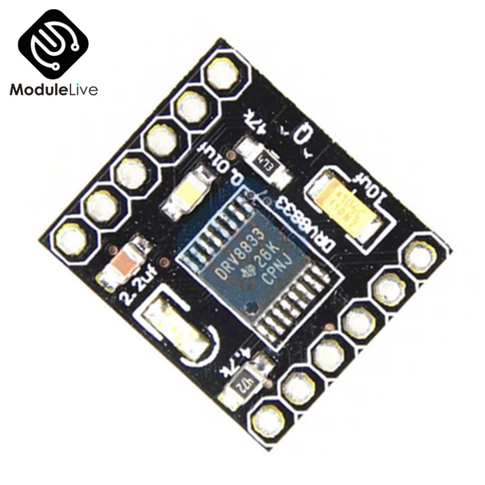 DRV8833 2 Channel 2-CH DC Motor Driver Module Board 1.5A 3V-10V H-Bridge 4-Wire Step Motor Overcurrent Protection Step Motor