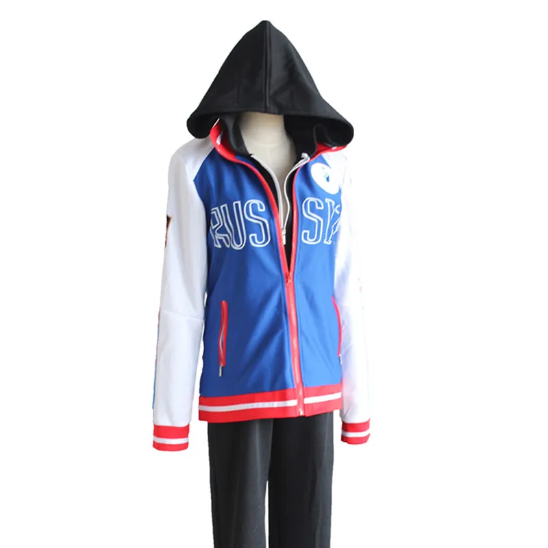 YURI!!! on ICE Cosplay Costumes Yuri Plisetsky Cosplay Coat Unisex Daily Sportswear Coat Jacket 1 pce Blue Coat Hot