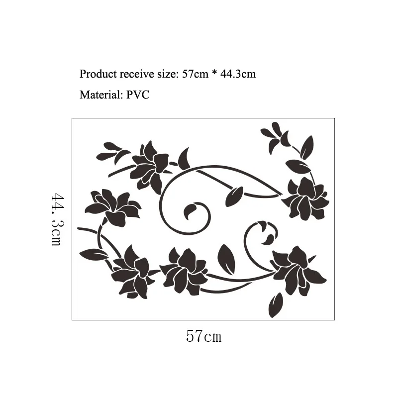 Creative Black Flower Vine Wall Sticker For Refrigerator Cabinet Bedroom Decoration Art Decals Wallpaper Mural Fridge Stickers