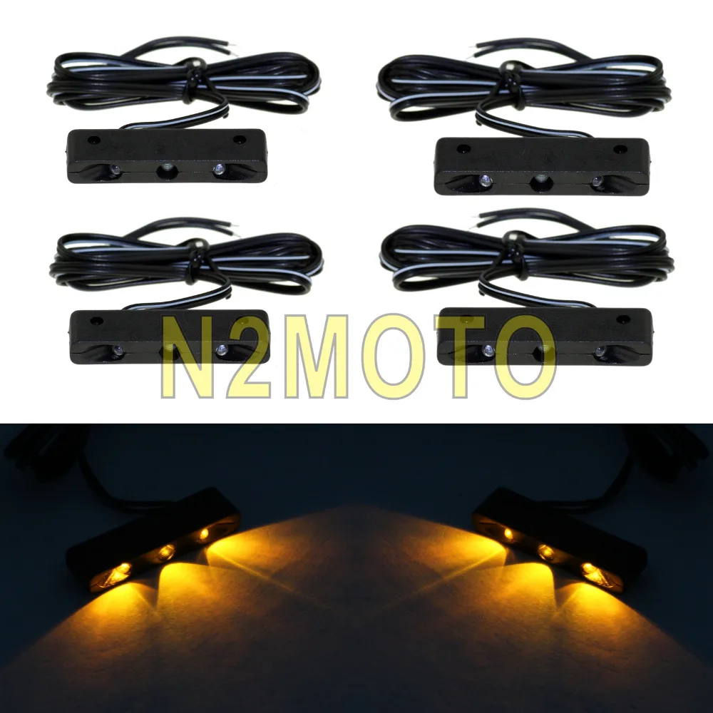 4pcs LED Motor Warning Light LED Licence Plate Light Front Rear Lamp Blue Red Amber White for Honda Yamaha Suzuki