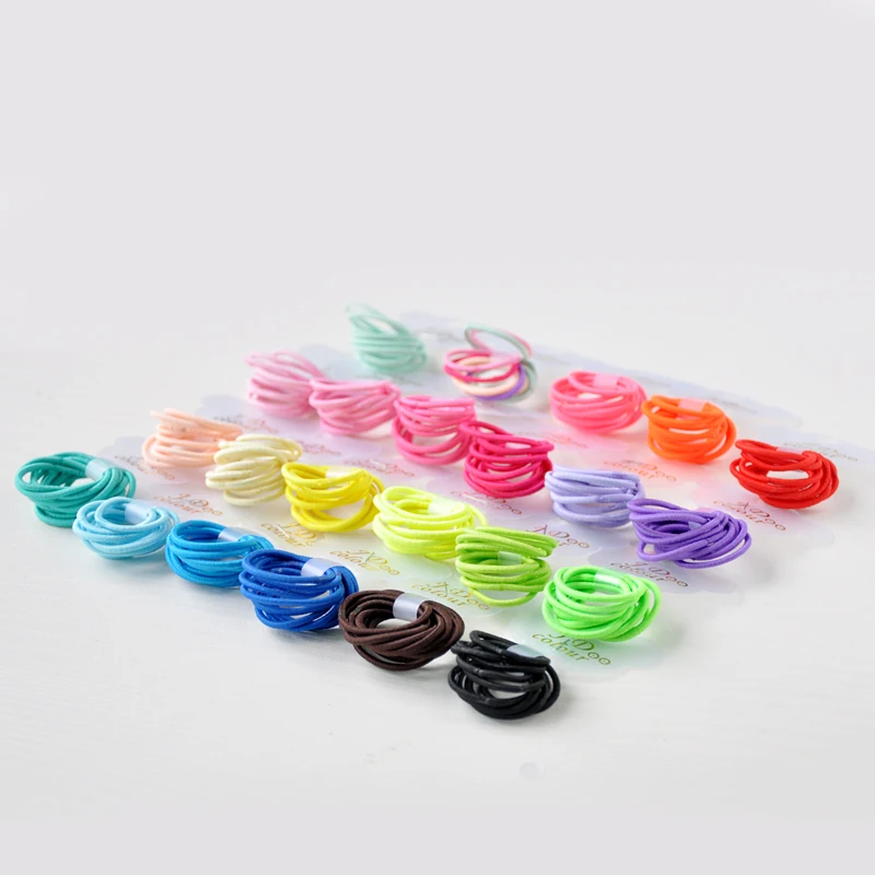 10 unids/lote de coleteros de Color caramelo para niña, accesorios para el cabello, Mini banda de goma elástica para el pulgar