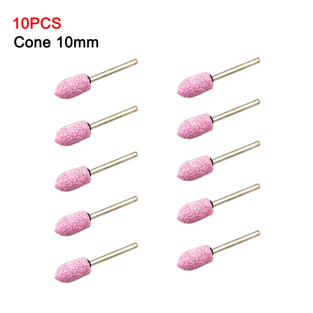 WREOW 10Pcs Mandrel Mounted Abrasive stone heads Electric Grinding Accessories Polishing Abrasive stone Wheel Rotary Power Tools
