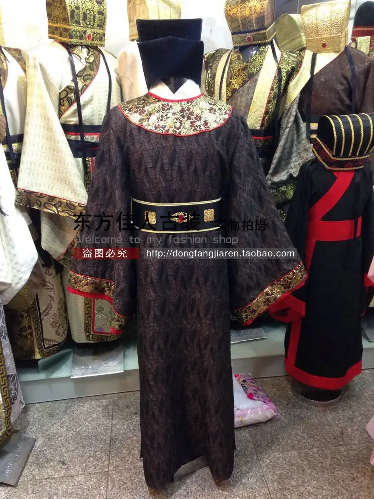 

Ancient Chinese Eunuch Costume Male Costume of TV Play Legend of Tang Empress Wuzetian Multicolor with Hat