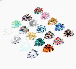 Boho Jewelry,Tortoise Shell Earring Charms,Acetate Acrylic Beads,BIG Monstera Leaf Shaped ,Earring Parts,Ohrringe finding-ACE217
