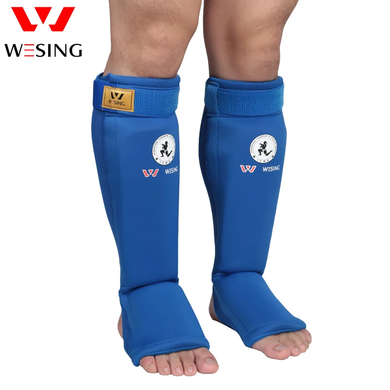 WESING Muay Thai Shin Instep Guard Athletes Trianing Knee Protector Approved IFMA Muay Thai Boxing Sanda Leg Pads Men