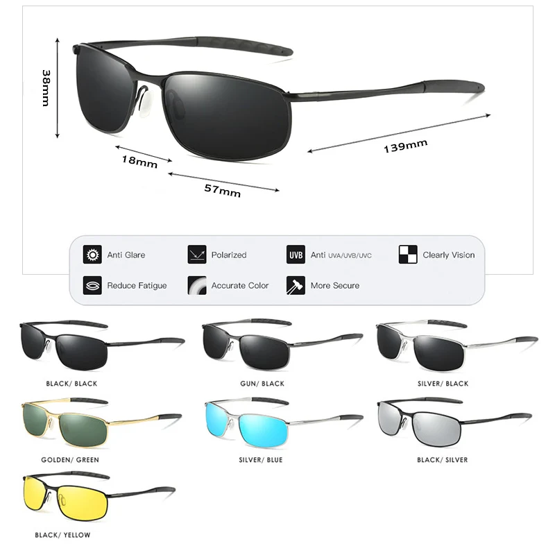 Gafas de Sol Polarizadas CoolPandas 2026 para Hombre, Diseño de Marca, Lentes Pequeñas, Gafas de Sol para Conducir, Protección UV400