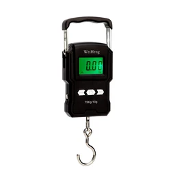 75kg x10g Portable Digital Scale Fishing Luggage Travel Weighting Steelyard Hanging Electronic Hook Scale Weight Tools + 1M Tape