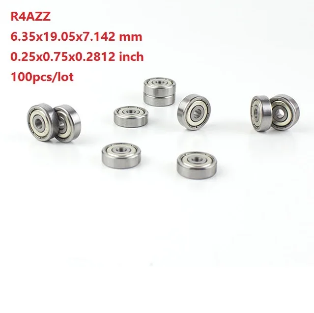 

100pcs/lot R4AZZ R4A ZZ 2Z 0.25x0.75x0.2812 inch Miniature mini Deep Groove Ball bearing 6.35x19.05x7.142mm