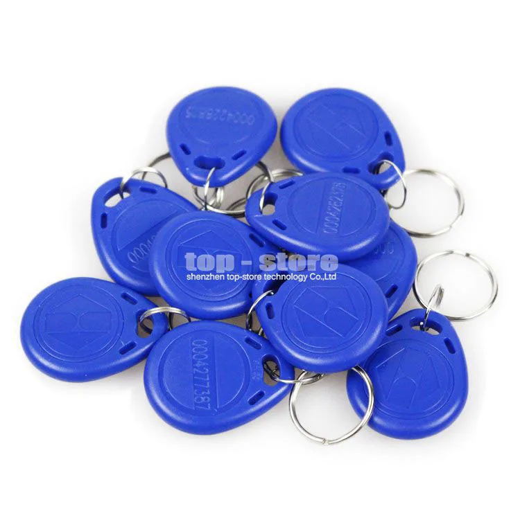 DIYSECUR 10pcs Blue125Khz RFID Card Keyfobs For Access Control System And Other RFID Reader Use