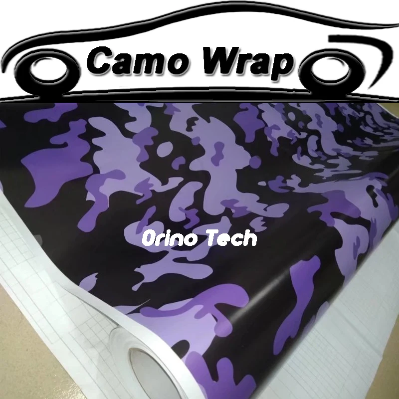 

Jumbo Purple Black Vinyl Film Camouflage Car Wrap Graphic Car Sticker Vehicle Motorcycle Body Wrapping Decal Air Free Bubble