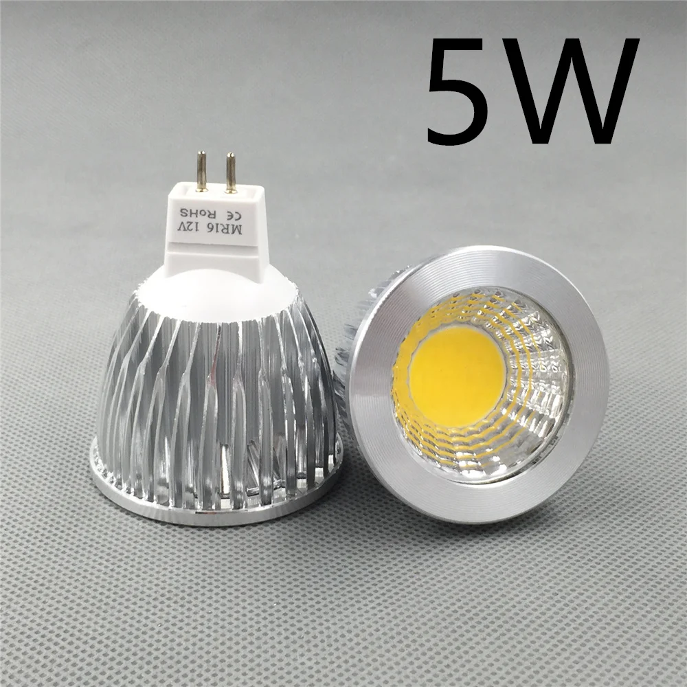 4PCS/Lot MR16 COB LED lamp 12v MR16  3W 5W 7W Warm White 2700K 3000K 4500k 6000k cool white Downlight  Spot Light Bulb Lamp