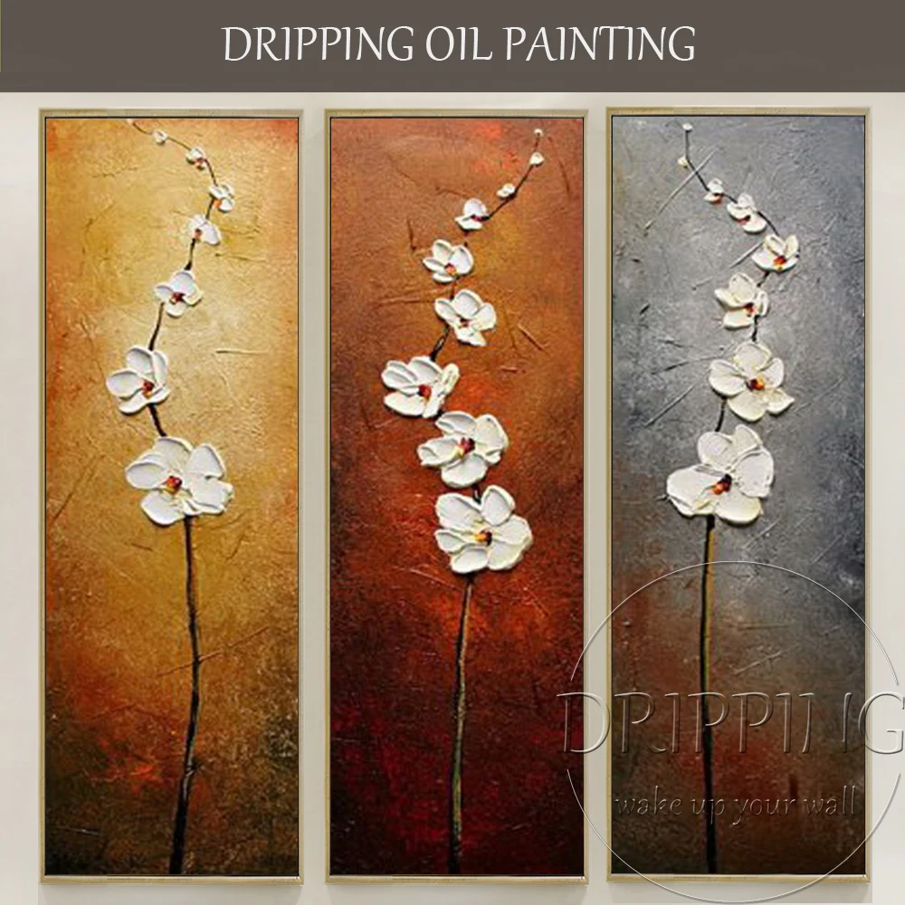 

Artist Hand-painted High Quality Modern Group Flower Oil Painting on Canvas Handmade Unframed Floral Oil Painting for Wall Decor