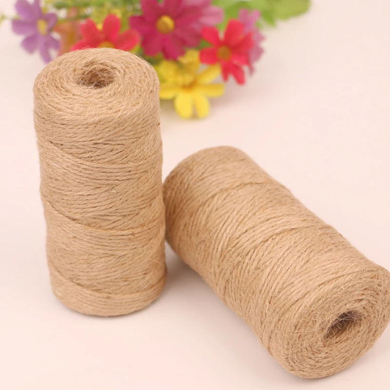 High Quality 2m Solid Color Linen Rope Wedding Party Holiday DIY Decorations Hang Rope Wedding Home Woven Decorative Rope