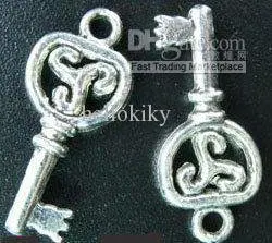 

1200pcs Tibetan silver swirl heart key pendant 22x10mm A51