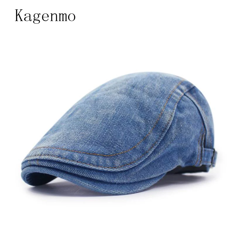 

Kagenmo Fashion Unisex Adjust Beret Denim Style Cool Man Women Hat Sun Shade Sunscreen Visor Summer And Autumn