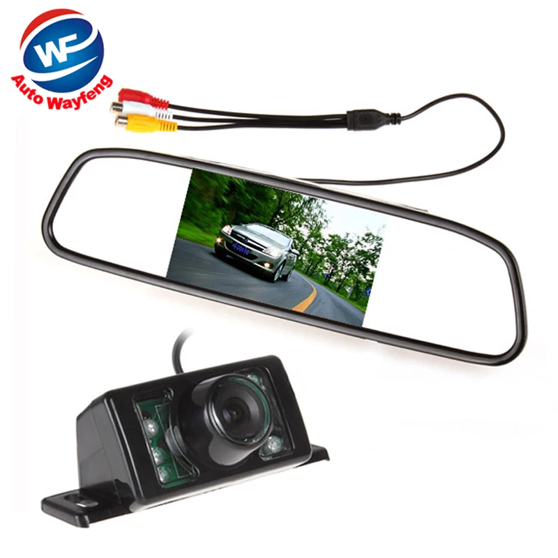 

480 x 272 4.3 Inch TFT LCD Display Car Rear View Mirror Monitor + 7 IR Lights NIGHT RearView Reversing Backup Camera