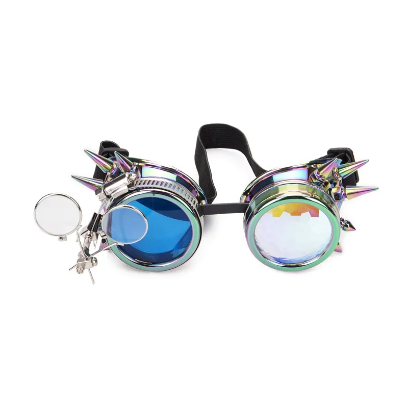 LELINTA Kaleidoscope Glasses Two Colors Lenses Glasses Rave Festival Party Sunglasses Diffracted Lens Steampunk Goggles Eyewear