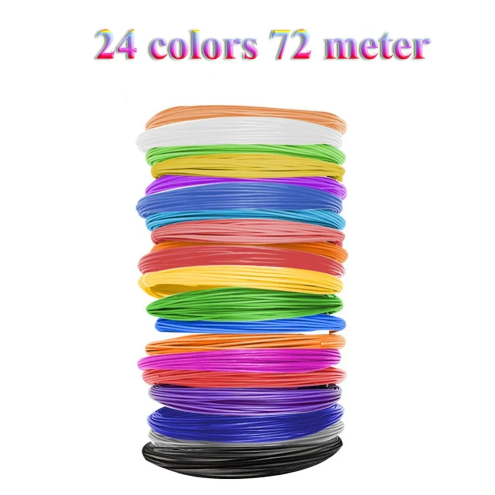 Dikale 1.75mm 3D Printing Material No Pollution 3D Pen PLA Filament Special Modeling Stereoscopic 3D Printer Filament 24 Colors