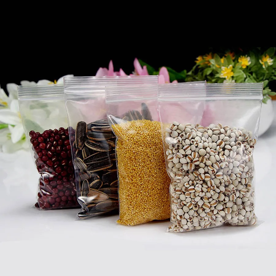 100pcs/lot Jewelry Ziplock Zip Zipped Lock Reclosable Plastic Poly Clear Bags ziplock bagsealed bag