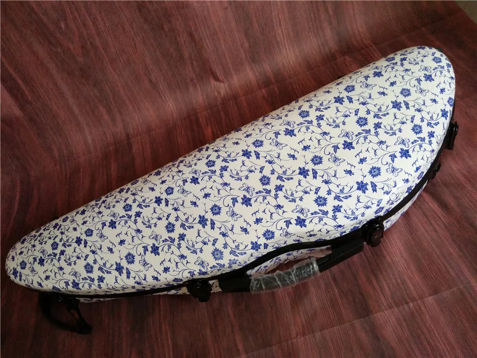 Blue and white porcelain color  New violin 4/4 full size composite carbon fiber case with bow holders  Straps