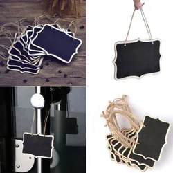 Creative Mini Lanyard Chalkboard 12PCS/Lot Small Double-sided Blackboard Wooden Message Price Tag Writing Board