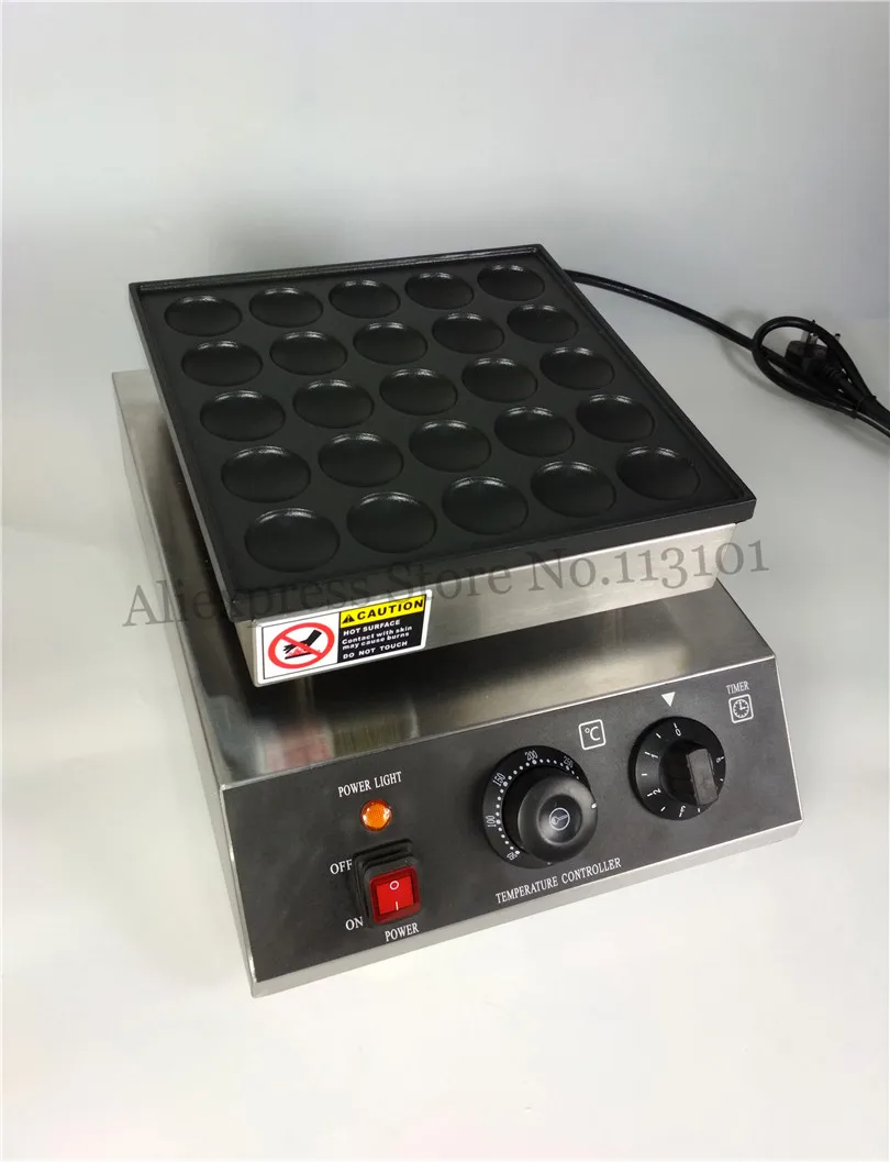 Máquina de gofres antiadherente de acero inoxidable, máquina para hacer waffles, tortitas pequeños, 950W, 25 agujeros