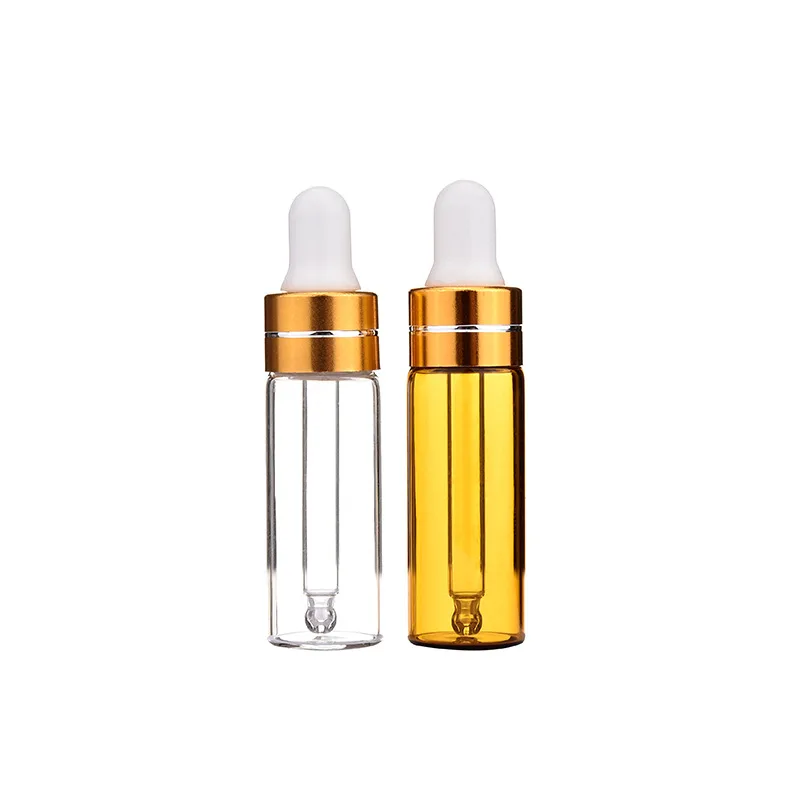 

1000pcs/lot 5ml Mini Glass Vial Pipette Cosmetic Bottle 5cc Amber Glass Dropper Bottle Essential Oil