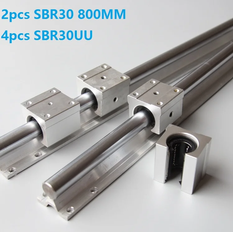 

2pcs SBR30 -L 800mm linear guide support rail + 4pcs SBR30UU linear bearing blocks for CNC router linear rail