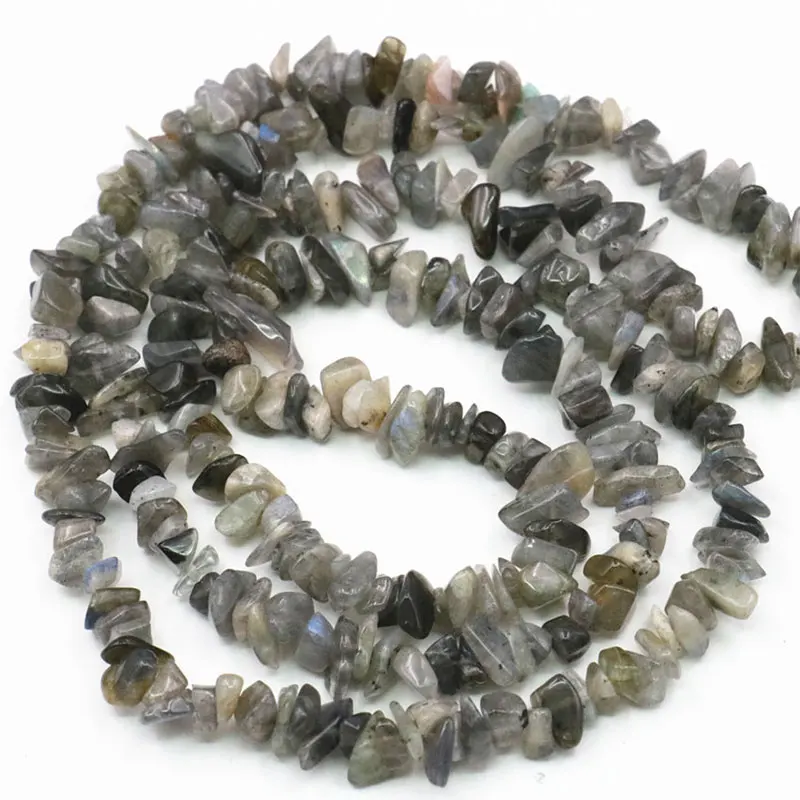 3-5x6-8mm Gray Labradorite Beads Natural Freeform Chips Stone Beads For Jewelry Making Beads 32\'\' Needlework DIY Beads Trinket