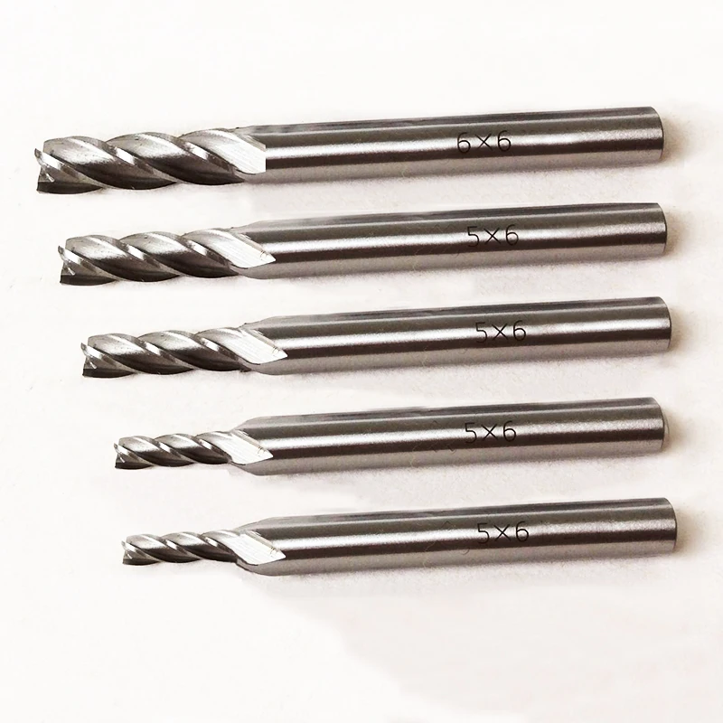 HSS 2 Mm 3 Mm 4 Mm 5 Mm 6 Mm Cutter untuk Alat Mesin CNC Router Bit Set mills