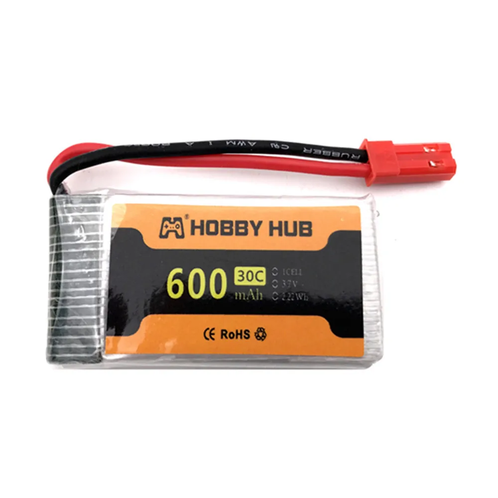 แบตเตอรี่ Lipo 3.7 V 600mAh 802540 พร้อมปลั๊ก JST สำหรับ 1315S HJ819 HJ818 509W DFDF161 X400 X500 x800 RC Quadcopter Drone อะไหล่