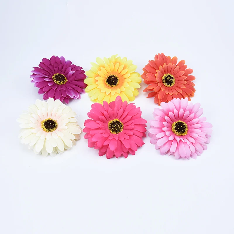 100 Stück 10 cm Künstliche Blumen für Zuhause, Hochzeit, DIY-Geschenke, Girlanden, Kunstpflanzen, Gänseblümchen, Kunstseide, Gerbera, Weihnachtsdekorationen – Detail 4