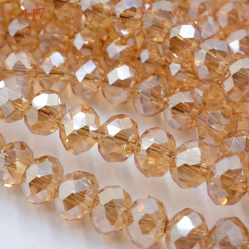 FLTMRH Wholesale Faceted silver color Glass Crystal Rondelle Spacer Beads 6mm Pick Siz Free Shipping