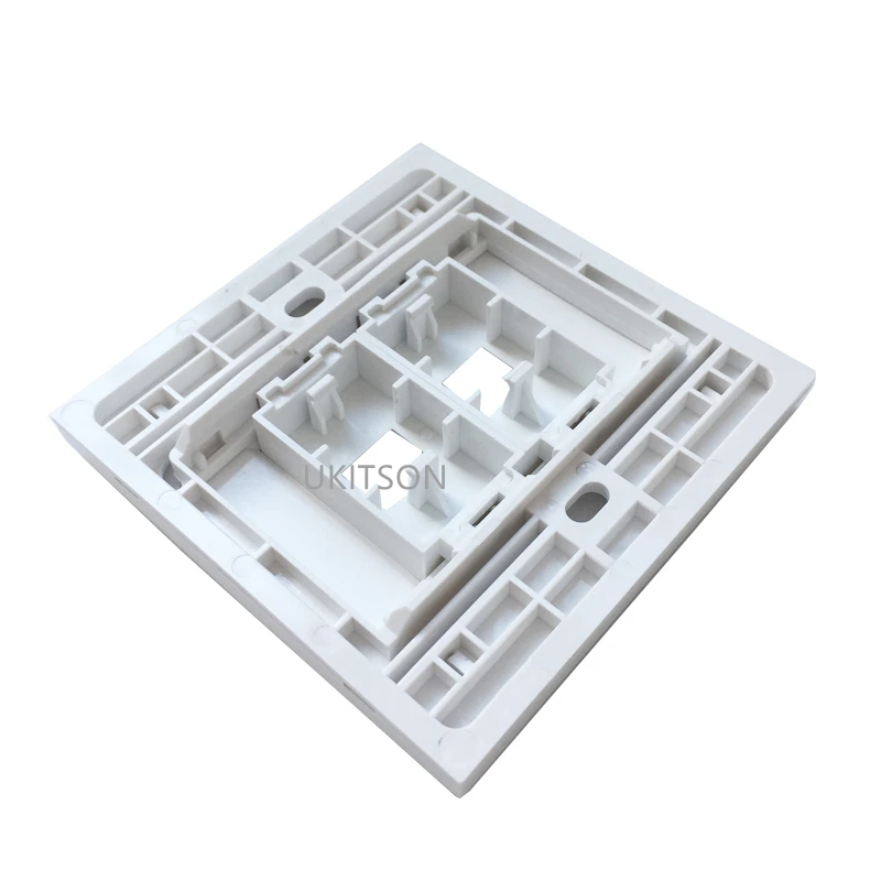 White Color 2 Keystone Jack Ports Wall Panel Faceplate 86x86mm Empty Face Frame For RJ45 Network RJ11 Phone Cover