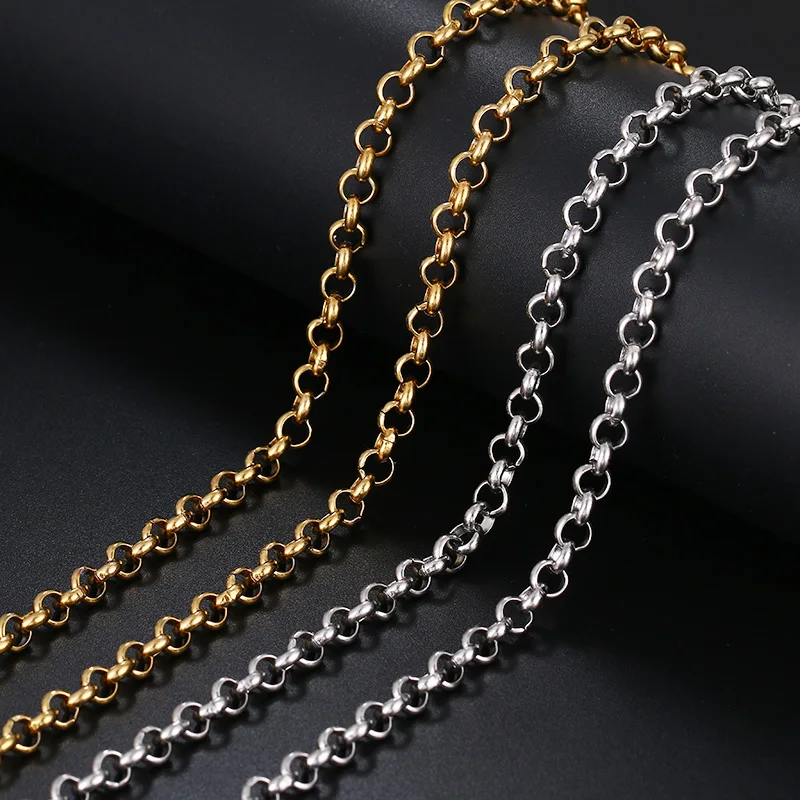 CACANA Stainless Steel Chain Necklaces For Man Women Gold Silver Color For Pendant Round Buckle Donot Fade Jewelry N1870