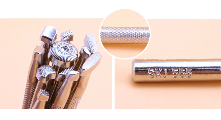 NEUE Leder Handwerk Arbeits Blumen Präge Muster Schnitzen DIY Gravur Werkzeuge Handgemachte Metall Stempel und Stanzformen Sets Stempel Werkzeug – Detail 4