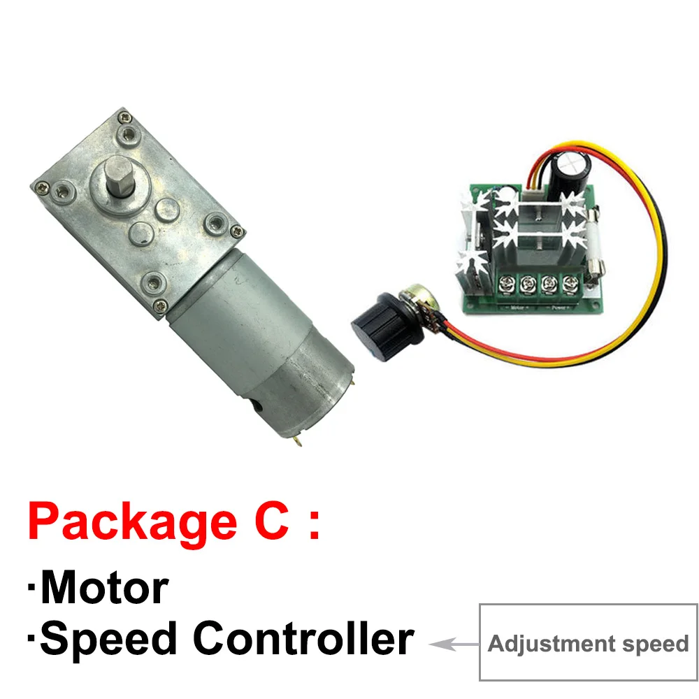 12V 24V High Torque High RPM High Power DC Worm Gear Motors In DC Motor With 12 To 470RPM Self Locking Adjustable Speed Reversed