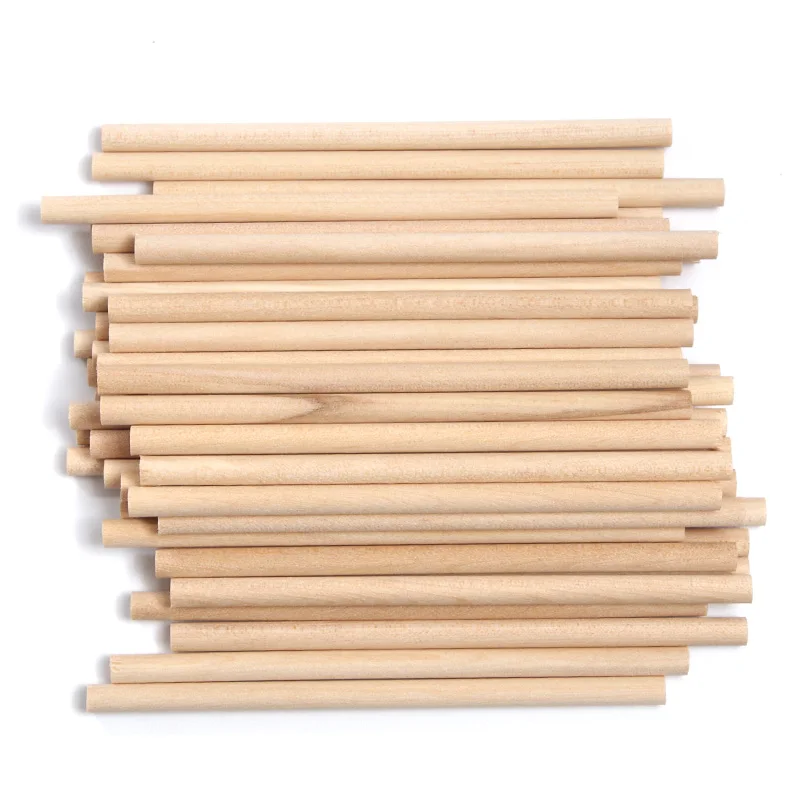 50Pieces Wooden Round Popsicle Stick Kids Hand Crafts Art Ice Cream Lolly Cake DIY Making Funny Hot Tools