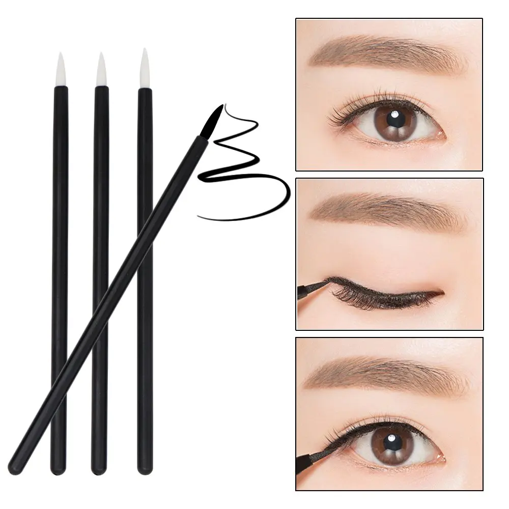 100PCS Eyeliner Brushes Long Thin Tip Applicator Eyeliner Wand Women Makeup Brush Cosmetic Disposable Supplies