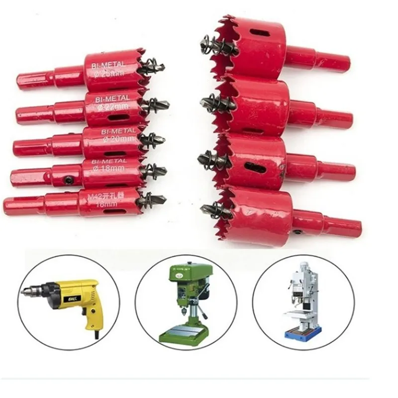 17mm-45mm Professional M42 Bimetallic HSS Drilling Hole Saw Cutter Drill Bit Set  for Woodworking DIY Wood Cutter Drill Bit