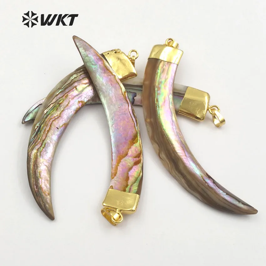 WT-JP063 New arrival Custom Natural Shell Pendant Fashion design with Moon Pendant with exclusive Random For women Jewelry