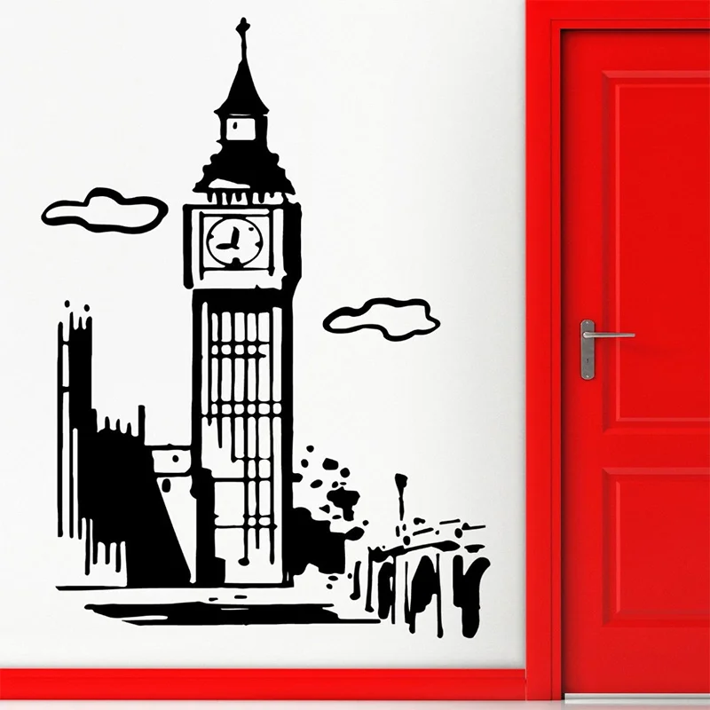 POOMOO Wall Paintings Wall Stickers Vinyl Decal Big Ben London England Cool Travel Decor