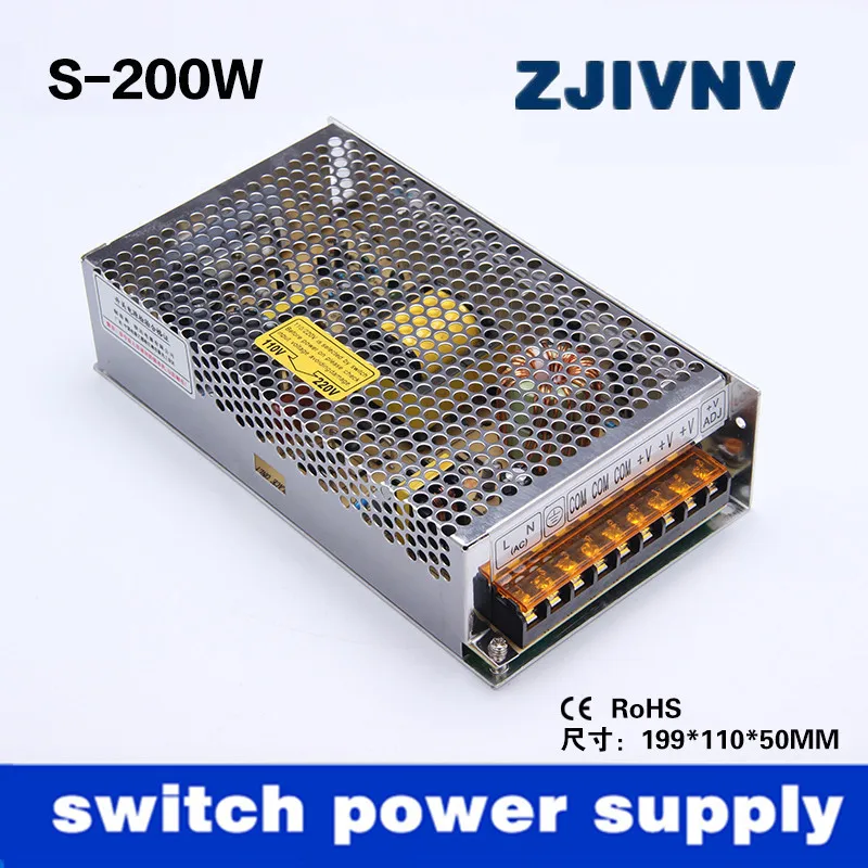 Wholsales 5V 40A 200W SMPS led switching power supply 5v CE RosH approved 110/220vac input :S-200-5